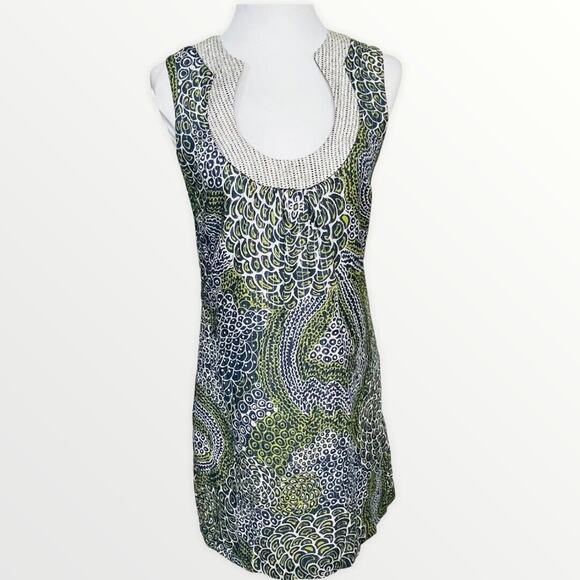 Trina Turk Blue Metallic Brocade Sleeveless Mini Dress Size 2 - Picture 1 of 10